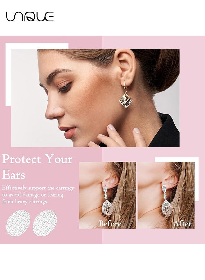 يونيك 200 جهاز كمبيوتر شخصى بقع دعم شحمة الأذن ، ملصقات القرط للأقراط الثقيلة ، مثبتات الأقراط الكبيرة دعم بقع رفع القرط لمنع تمدد الأذن وترهلها لفترة طويلة - Image 4