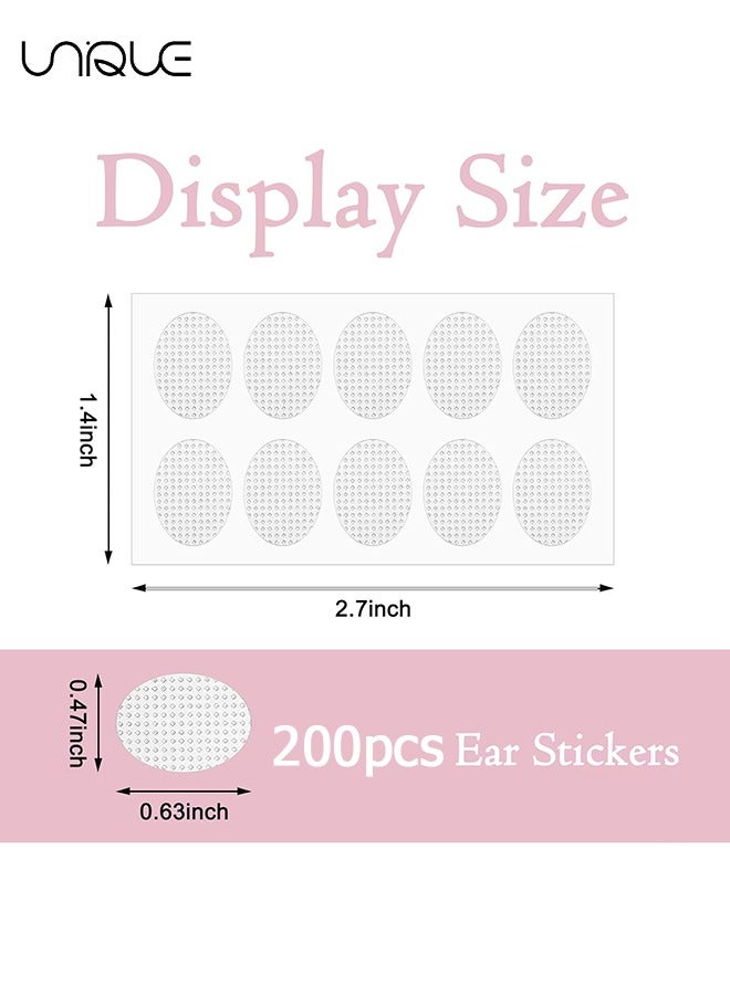 يونيك 200 جهاز كمبيوتر شخصى بقع دعم شحمة الأذن ، ملصقات القرط للأقراط الثقيلة ، مثبتات الأقراط الكبيرة دعم بقع رفع القرط لمنع تمدد الأذن وترهلها لفترة طويلة - Image 2