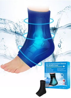 Generic Ankle Foot Gel Ice Pack Wrap for Injuries Hot and Cold Therapies Achilles Tendonitis Plantar Fasciitis Swelling Sprained Post-Surgery Recovery Reusable and Flexible  - Image 1