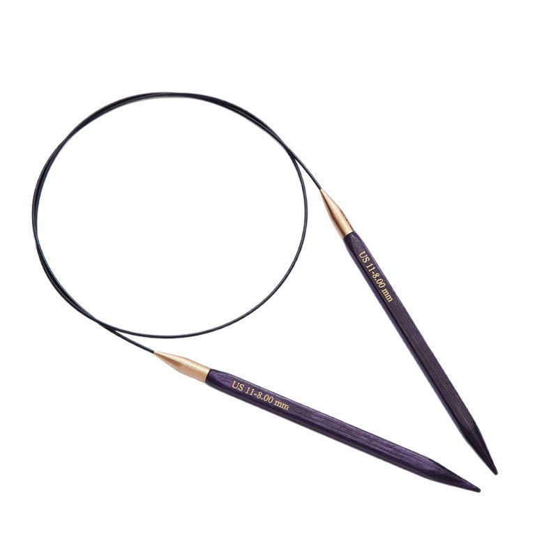 KnitPro Purple Circular Knitting Needles - Wooden 80/60/40cm - Image 1