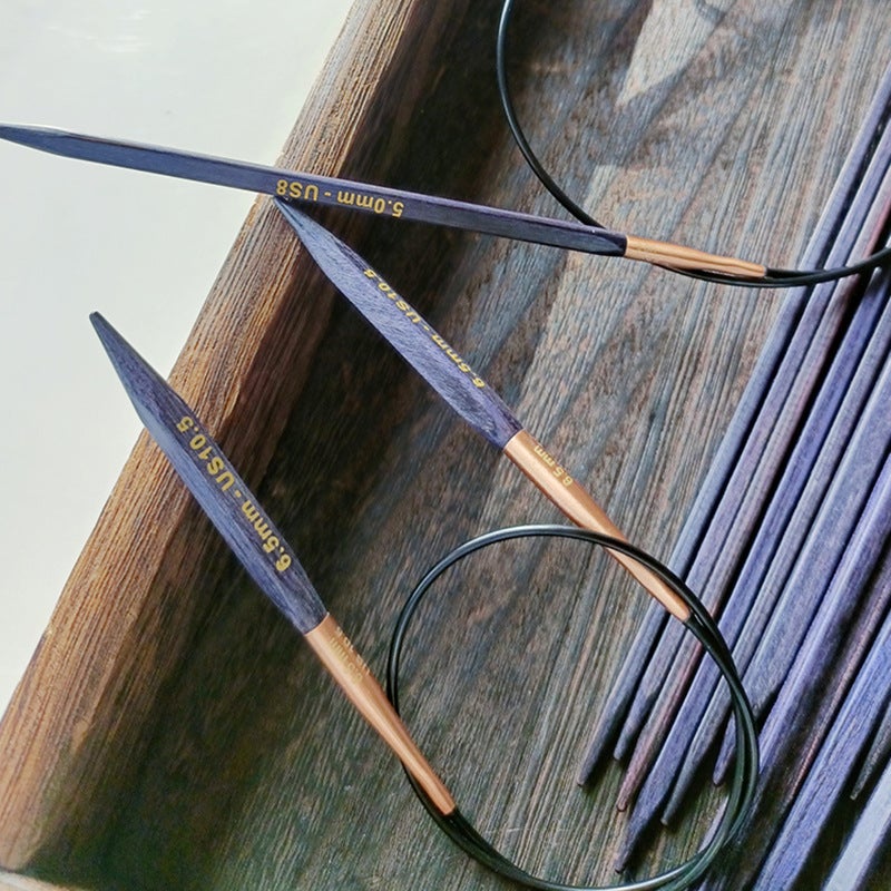 KnitPro Purple Circular Knitting Needles - Wooden 80/60/40cm - Image 2