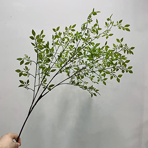 PRTECY 3Pcs Artificial Plant Leaves Bunches 41.7 Inch Nandina Artificial Greenery Stems Plants Branches Faux Green Bushes Shrubs for Vase Bouquets Wedding Floral Arrangement - Image 3