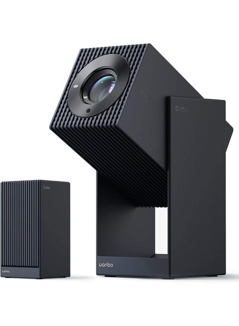 wanbo Cube 2S Smart Projector 1080P FHD, VIDAA OS, 500 ANSI Lumens, HDR10, Dolby Audio, ToF Auto Focus, 1GB RAM + 8GB ROM, HDMI 2.1, WiFi, Home Cinema & Outdoor Movie Projector CUBE2S Cube 2s - Image 1