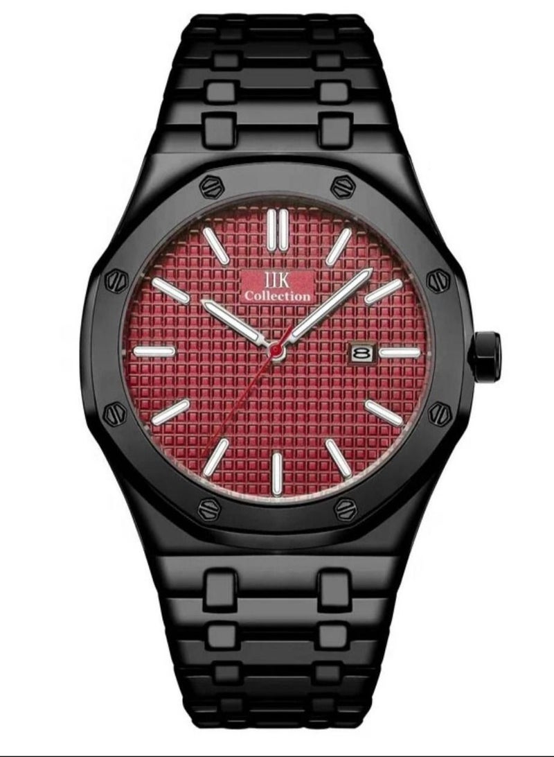 اي اي كيه كوليكشن ساعة يد رجالية من آيكي كوليكشن, سوار أسود مع ميناء أحمر - Image 1