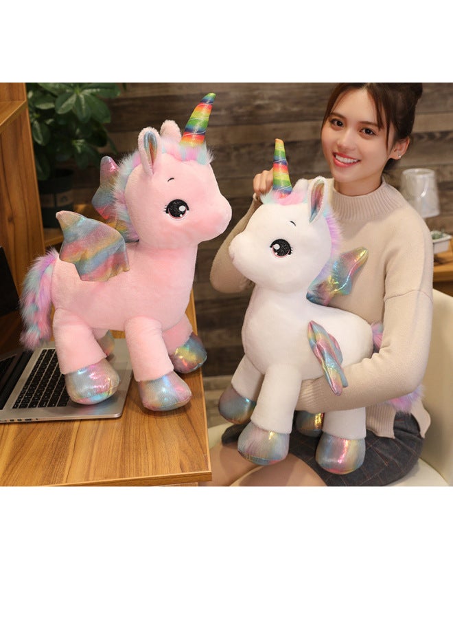 Unicorn Doll Pegasus Plush Toy Doll Bed Sleeping Pillow Children's Birthday Gift Unicorn Doll-Color:White Xb-89-Height:40CM【0.25kg】 - Image 2