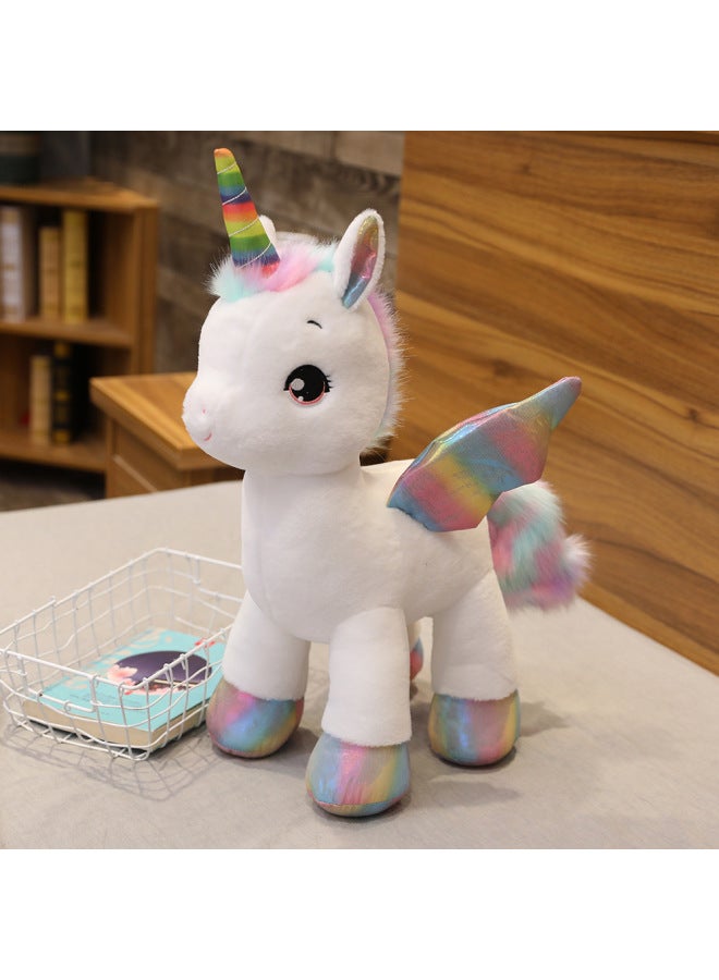 Unicorn Doll Pegasus Plush Toy Doll Bed Sleeping Pillow Children's Birthday Gift Unicorn Doll-Color:White Xb-89-Height:40CM【0.25kg】 - Image 1