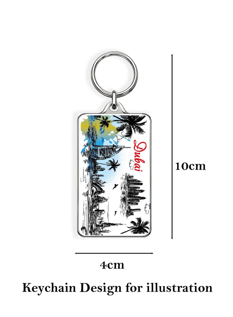 Souvenir Souq [12 pcs] Acrylic souvenir keychains with mixed Dubai iconic designs. Perfect for everyday use, giveaway ideas, corporate gifting, and return gifts—lightweight, durable, and attractive. - Image 2