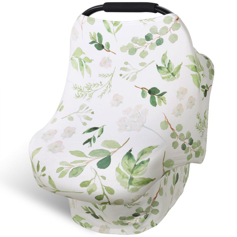 Rquite Nursing Cover Breastfeeding Scarf Car Seat Covers for Babies Infant Carseat Canopy Stretchy Soft Breathable MultiUse Cover Ups for Stroller High Chair Shopping Cart Baby Essentials for Summer