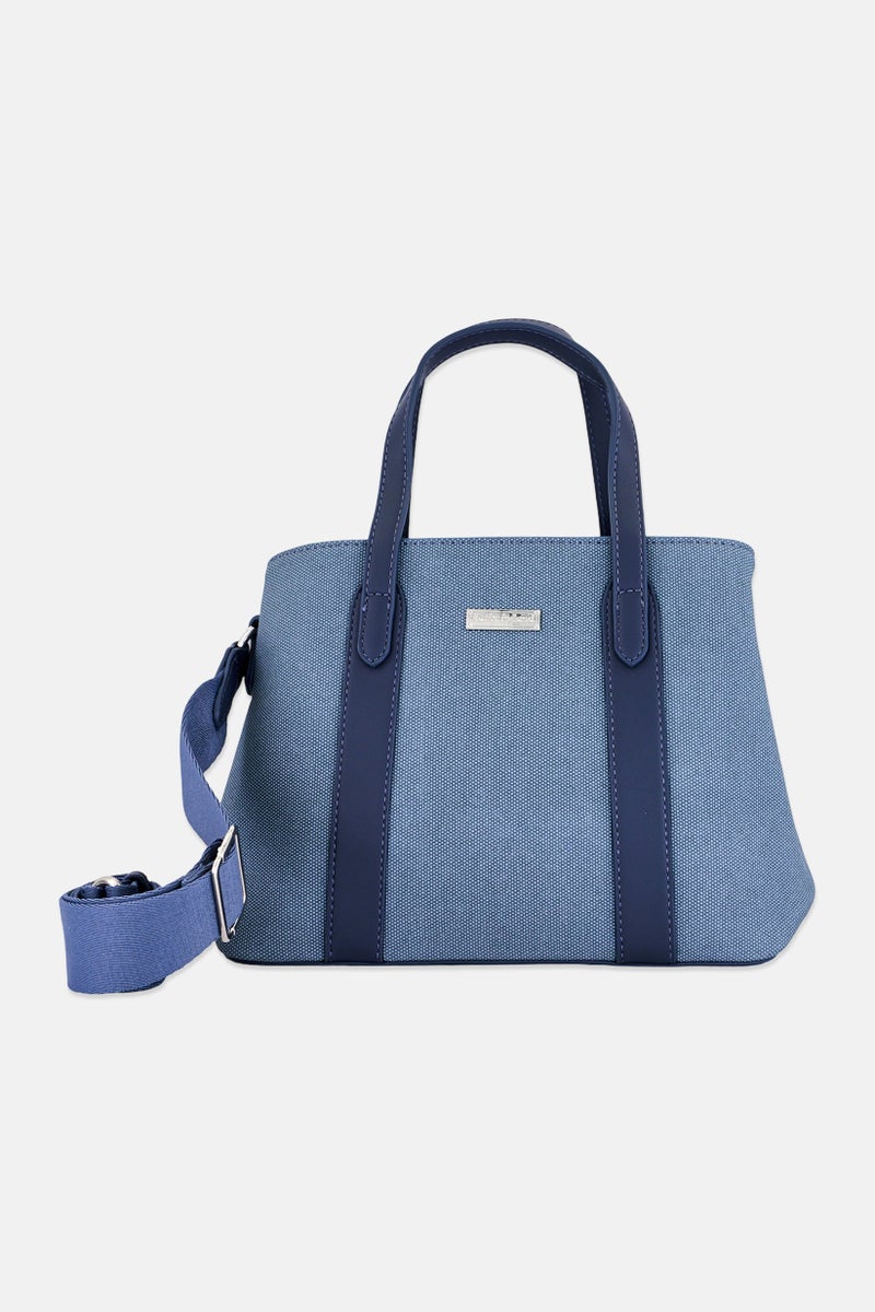 Kathy Ireland Women Brand Logo Handbag, Slate Blue - Image 1