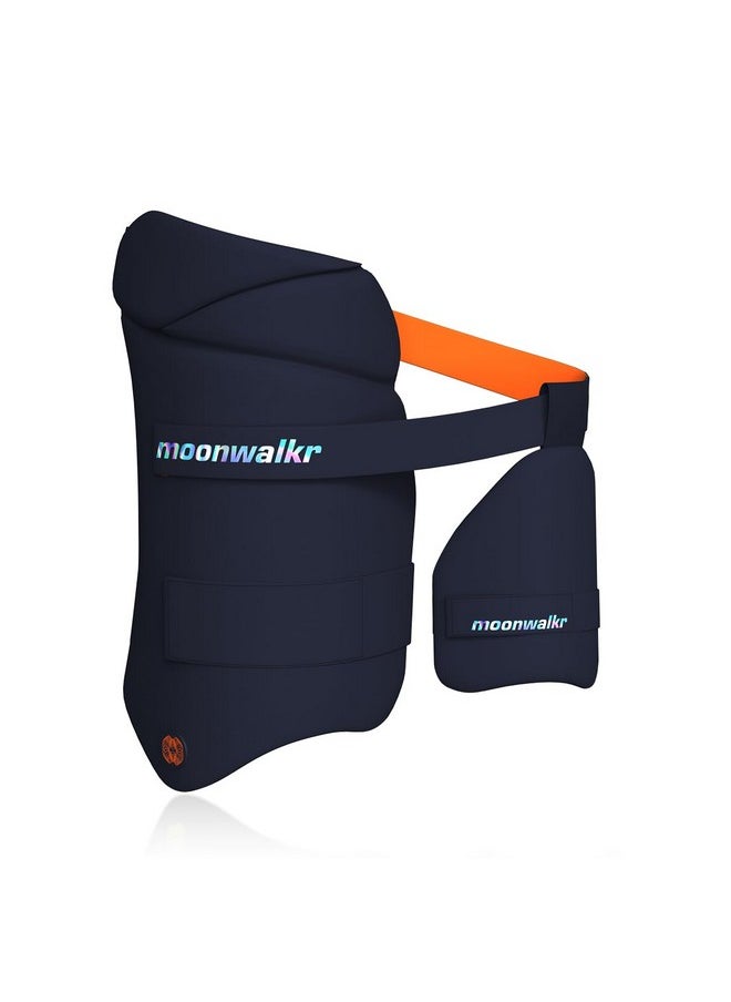 Moonwalkr Thigh Guard 2.0 Protective Gear For Batter’S Height (4’9”- 5’3”) Cricket Thigh Pad Cricket Accessories & Equipment Safeguarding Both Your Outer And Inner Thighs Blue (Small, Left Hand)  - Image 1
