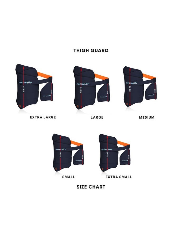 Moonwalkr Thigh Guard 2.0 Protective Gear For Batter’S Height (4’9”- 5’3”) Cricket Thigh Pad Cricket Accessories & Equipment Safeguarding Both Your Outer And Inner Thighs Blue (Small, Left Hand)  - Image 4