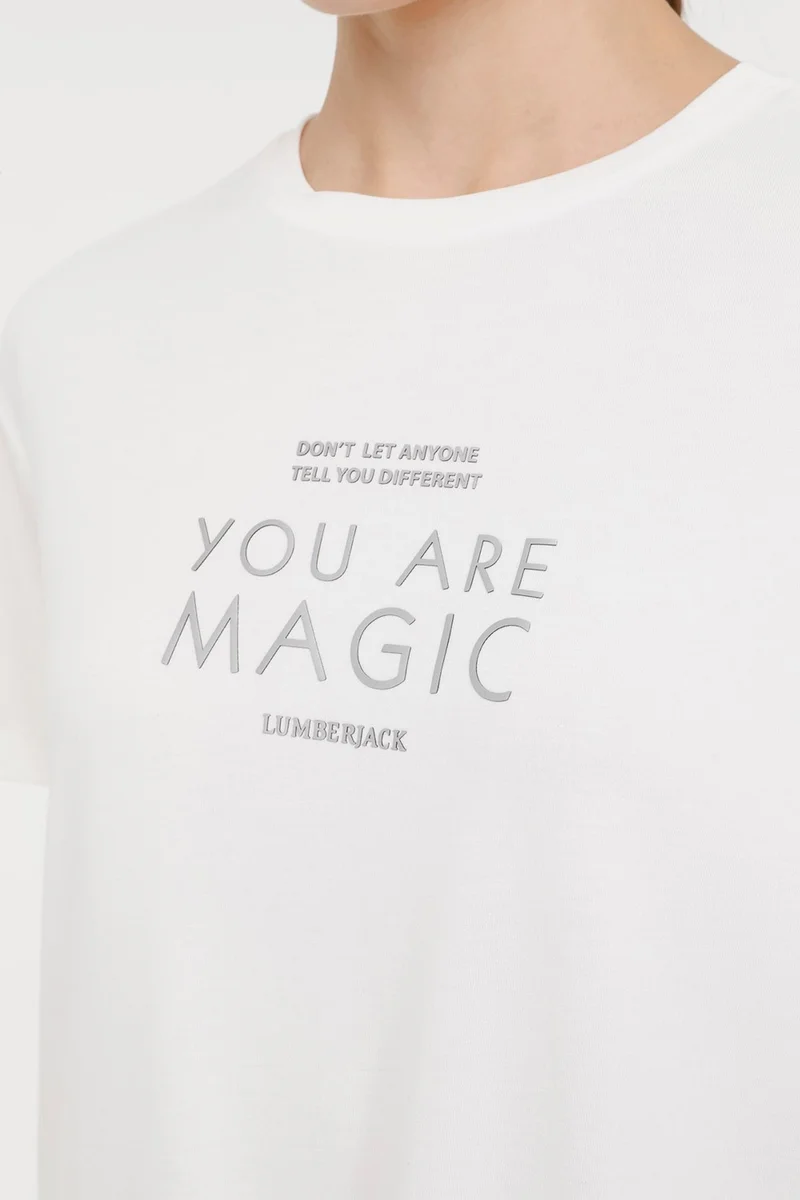لامبرجاك Wl Larina 11Ck2230 4Fx Ecru Women's Short Sleeve T-Shirt