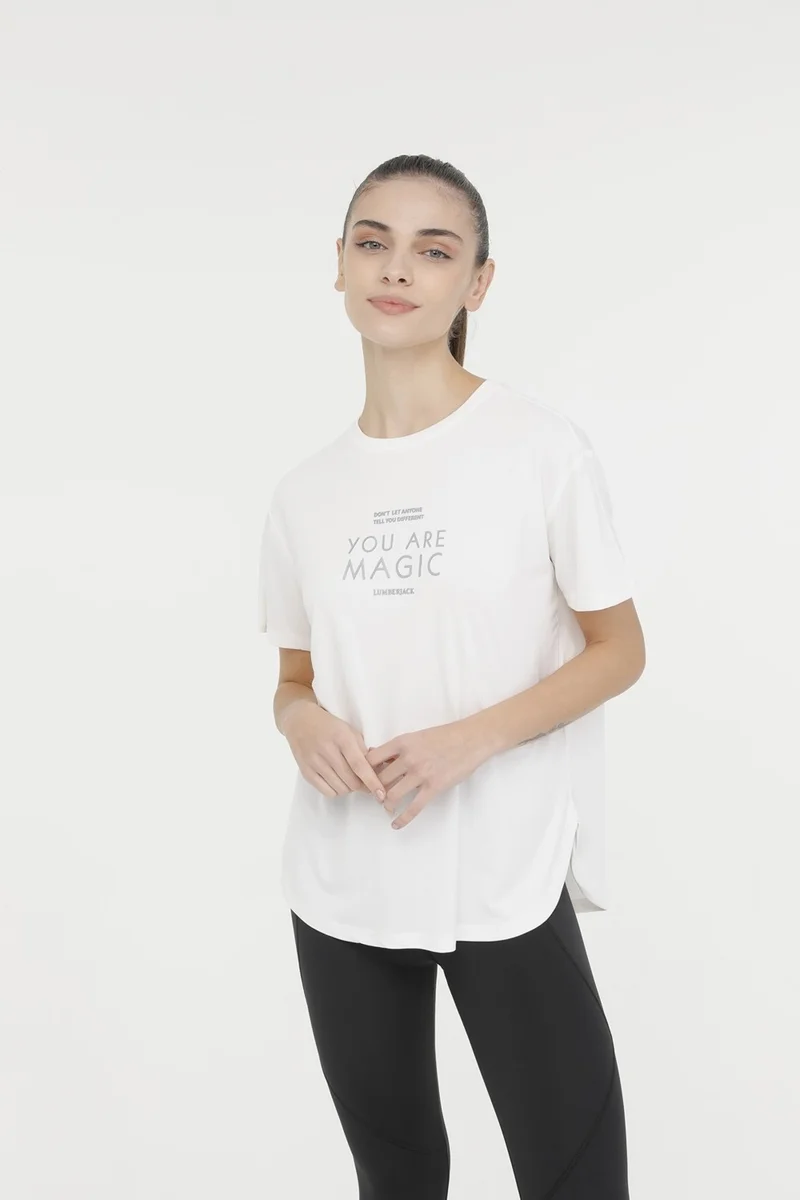 لامبرجاك Wl Larina 11Ck2230 4Fx Ecru Women's Short Sleeve T-Shirt