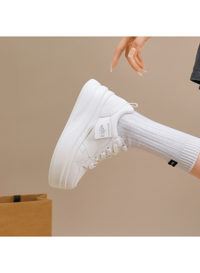 SAFIYA Cm Height】saturday's Women's White Sneakers, 2025 Spring New Versatile Chunky Sole Platform Shoes - Image 4