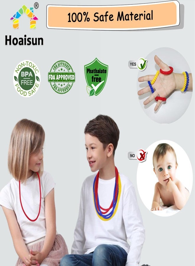 Hoaisun Chew Necklaces for Sensory Kids, 12 Pack Stretchy Coil Toddler Bracelets Chewy Necklace Sensory Toys for Kids with Autism, ADHD, Biting, Teething Needs, Autism Fidget Toys Reduce Stress and Anxiety - Image 2