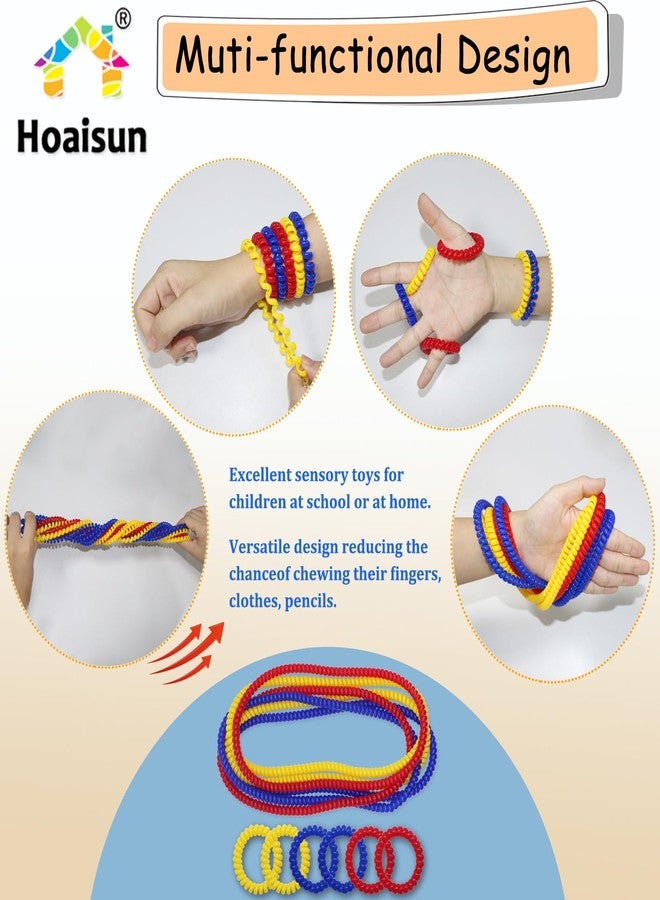 Hoaisun Chew Necklaces for Sensory Kids, 12 Pack Stretchy Coil Toddler Bracelets Chewy Necklace Sensory Toys for Kids with Autism, ADHD, Biting, Teething Needs, Autism Fidget Toys Reduce Stress and Anxiety - Image 5