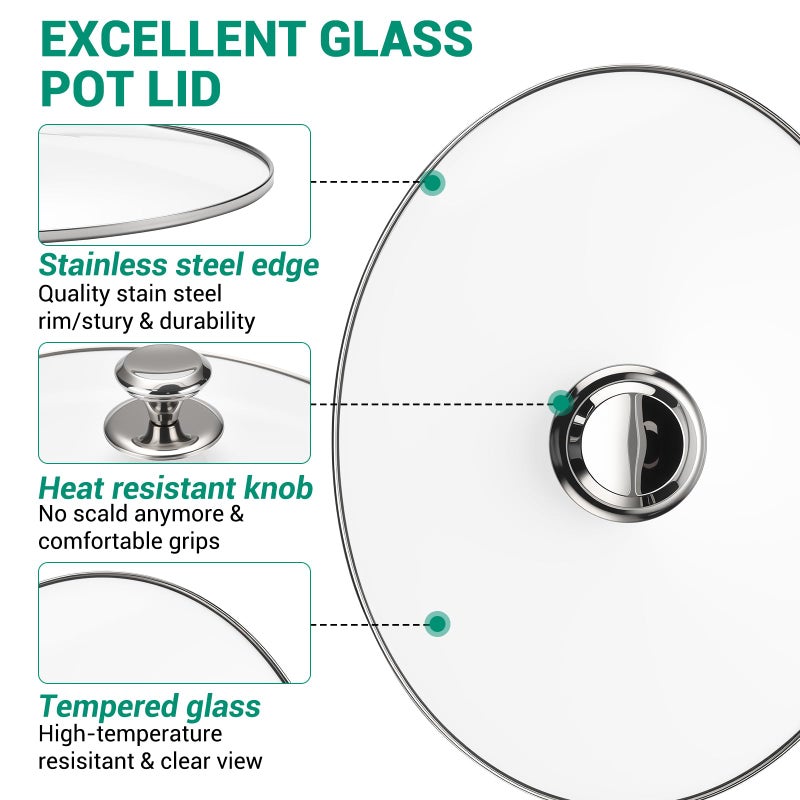 SUKABU Oval Glass Lid 8 Quart Replacement for Hamilton Beach 33480 Slow Cooker, 8qt Slow Cooker Lid Replacement, Clear Cooker Lid Replacement Part - Image 3