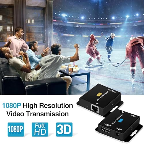 avedio links 196ft/60m HDMI Extender Over Cat 5e/6/7, 1080P HDMI Ethernet Extender Balun Adapter with Single POC Power Supply, Support 3D, EDID, Deep Color, Compatible with DVD, Fire Stick, Roku, PS5 - Image 4