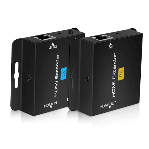 avedio links 196ft/60m HDMI Extender Over Cat 5e/6/7, 1080P HDMI Ethernet Extender Balun Adapter with Single POC Power Supply, Support 3D, EDID, Deep Color, Compatible with DVD, Fire Stick, Roku, PS5 - Image 1