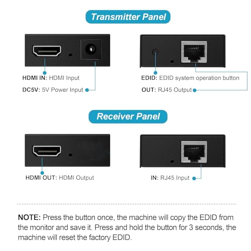 avedio links 196ft/60m HDMI Extender Over Cat 5e/6/7, 1080P HDMI Ethernet Extender Balun Adapter with Single POC Power Supply, Support 3D, EDID, Deep Color, Compatible with DVD, Fire Stick, Roku, PS5 - Image 5