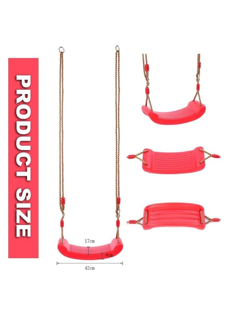 Tree Swing Seat, Outdoor Kids Swing Seat, 220 lbs Hanging Plastic Tree Seat with Adjustable 5.8 ft Rope, Sturdy Non Slip Swingset, Easy to Install - Image 2