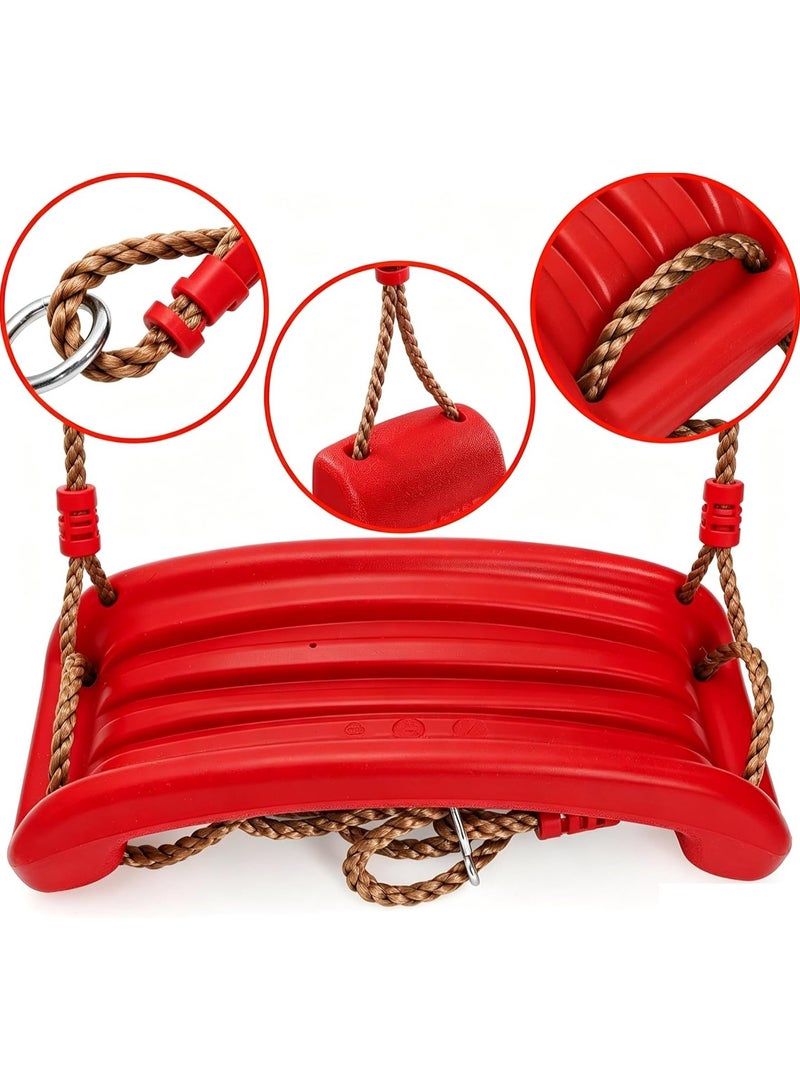 Tree Swing Seat, Outdoor Kids Swing Seat, 220 lbs Hanging Plastic Tree Seat with Adjustable 5.8 ft Rope, Sturdy Non Slip Swingset, Easy to Install - Image 3