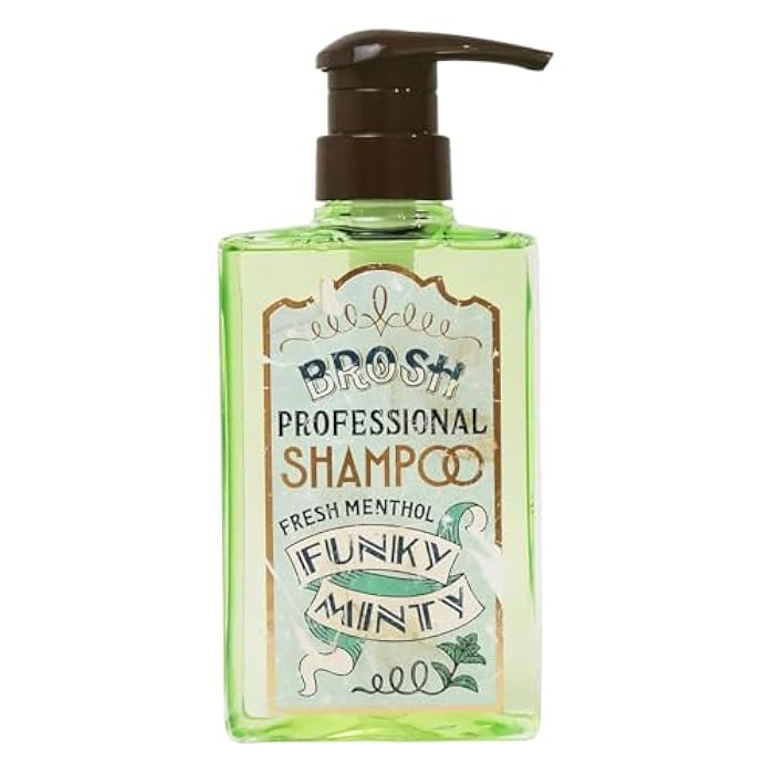 BROSH Funky Minty Shampoo Botanical Menthol Deep Cleanse with Plant-Based Ingredients, 13.5 Oz - Image 1