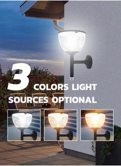 Vmax Modern Solar LED Wall Light – with 360° Coverage for Indoor & Outdoor Security – 20Cm Tall/19Cm Clear Dome – 3 Color Temperature Change – Warm/Natural/Cool White Light – For Home Office Garden  - Image 2