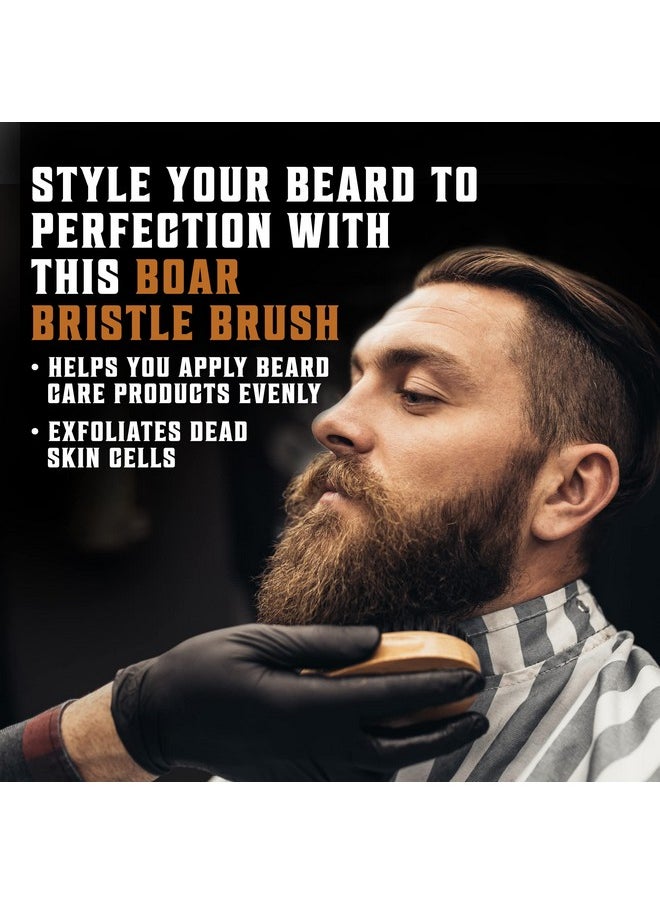 Viking Revolution - Viking Revolution Natural Boar Bristle Brush and Pear Wood Comb Set for Men - Dual Action Grooming for Beards and Mustaches with Velvet Travel Pouch - Image 1