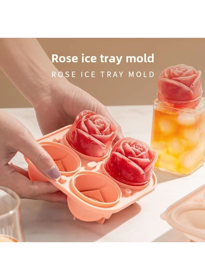 Generic - Rose Ice Hockey Ice Lattice Ice Mold Silicone Net Red Rose Ice Mold Soft Silicone Ice Mold DIY-Specifications: Continuously Cool/Quick Separation-color: Thickened + Food Grade + Simple Operation - Image 1