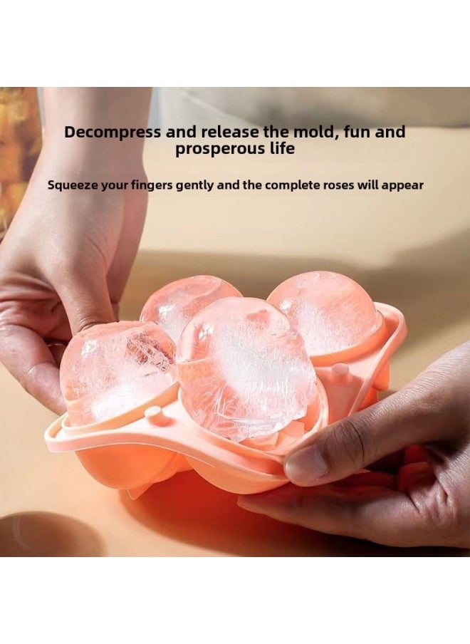 Generic - Rose Ice Hockey Ice Lattice Ice Mold Silicone Net Red Rose Ice Mold Soft Silicone Ice Mold DIY-Specifications: Continuously Cool/Quick Separation-color: Thickened + Food Grade + Simple Operation - Image 1
