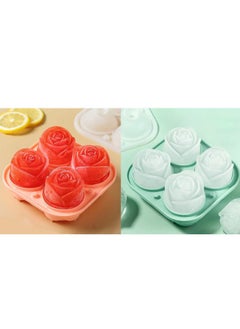 Rose Ice Hockey Ice Lattice Ice Mold Silicone Net Red Rose Ice Mold Soft Silicone Ice Mold DIY-Specifications: Continuously Cool/Quick Separation-color: Thickened + Food Grade + Simple Operation