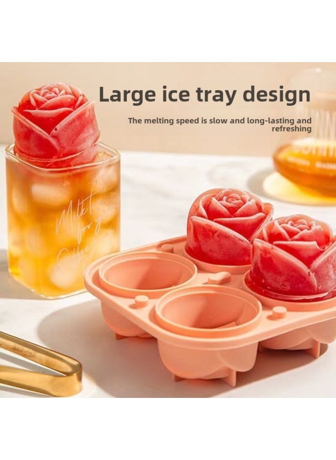 Generic - Rose Ice Hockey Ice Lattice Ice Mold Silicone Net Red Rose Ice Mold Soft Silicone Ice Mold DIY-Specifications: Continuously Cool/Quick Separation-color: Thickened + Food Grade + Simple Operation - Image 1