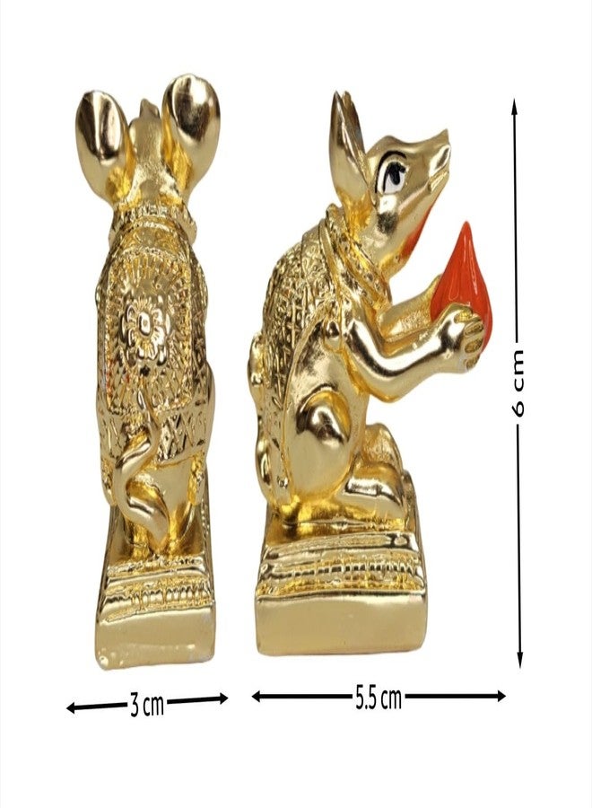 ARNAVIRA Gold Plated Mushak Idol for Ganpati Pooja Ganeshji Mooshak Mouse Mushakraj (Gold) - Image 4