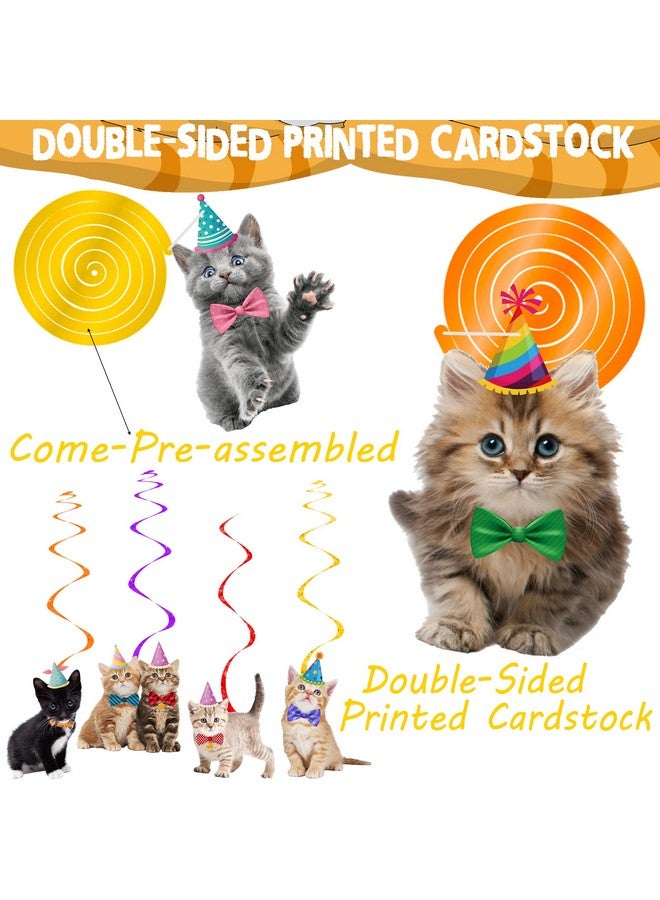 umoni 20Pcs Cat Hanging Swirls Decorations Cat Kitten Birthday Party Decorations Baby Cat Swirl Decorations for Cat Lover Kids Pet Cat Theme Birthday Party Pet Adoption Party Supplies - Image 5
