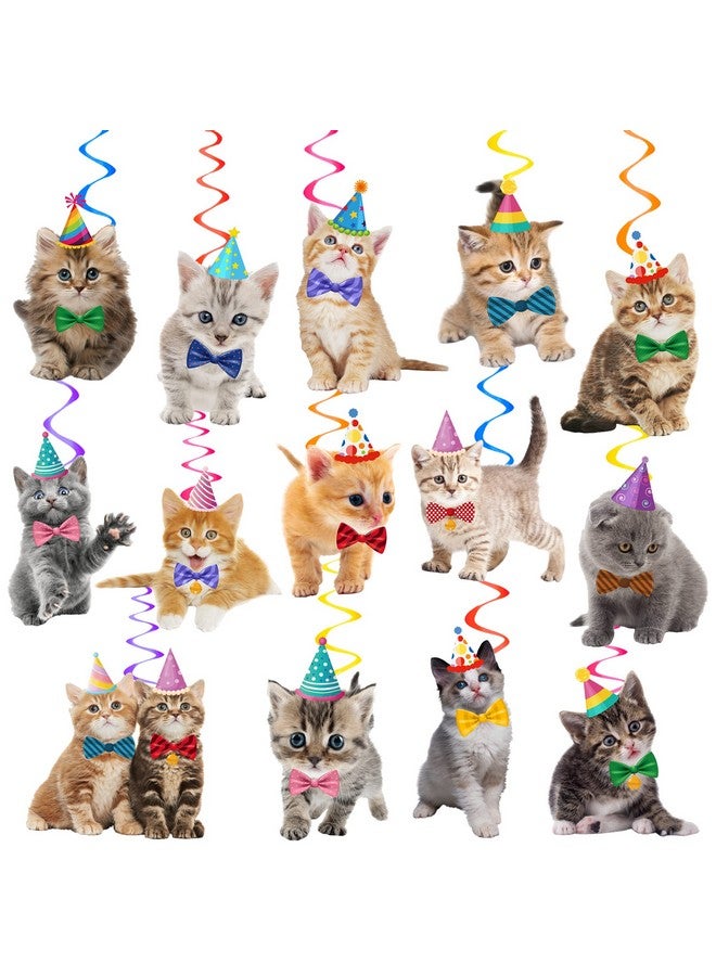umoni 20Pcs Cat Hanging Swirls Decorations Cat Kitten Birthday Party Decorations Baby Cat Swirl Decorations for Cat Lover Kids Pet Cat Theme Birthday Party Pet Adoption Party Supplies - Image 1