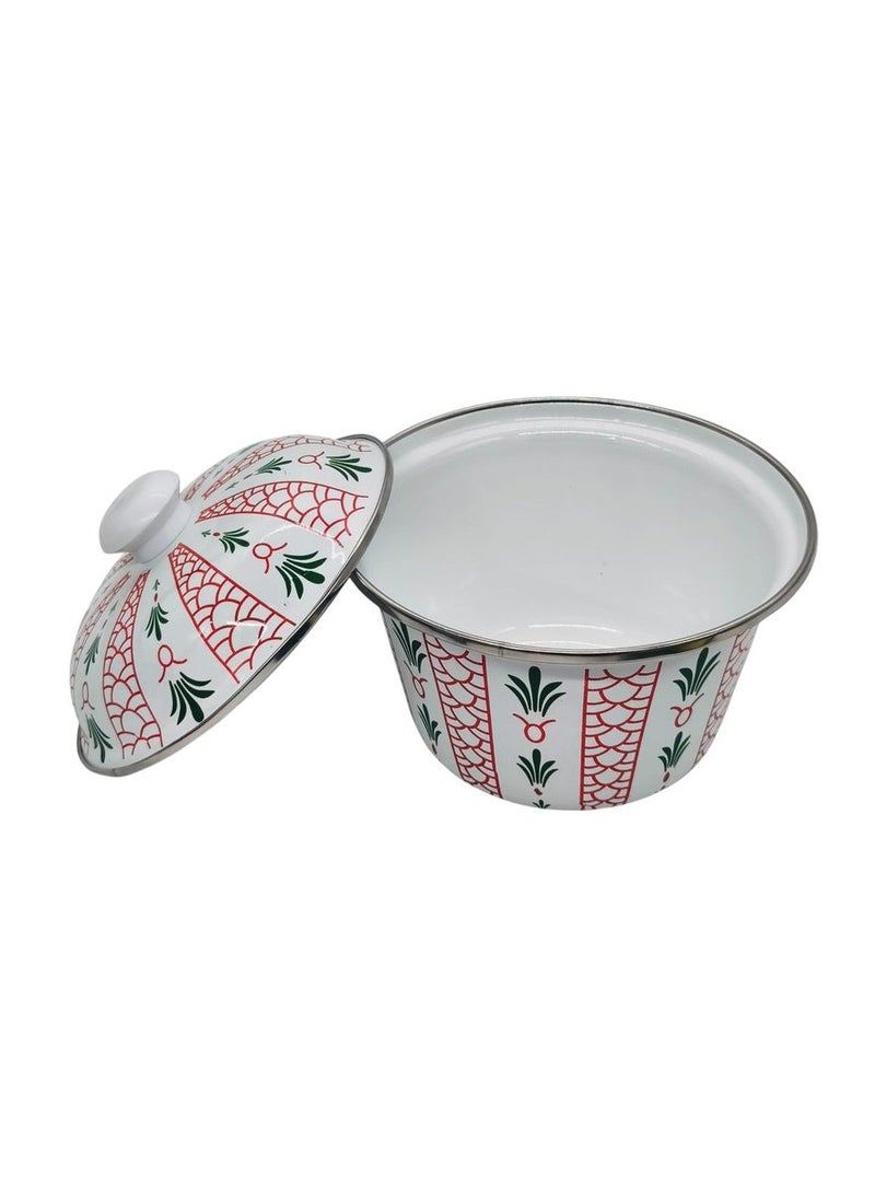 Simba SIMBA Enamel Date Bowl with Lid 18cm, Multicolour  - Image 2