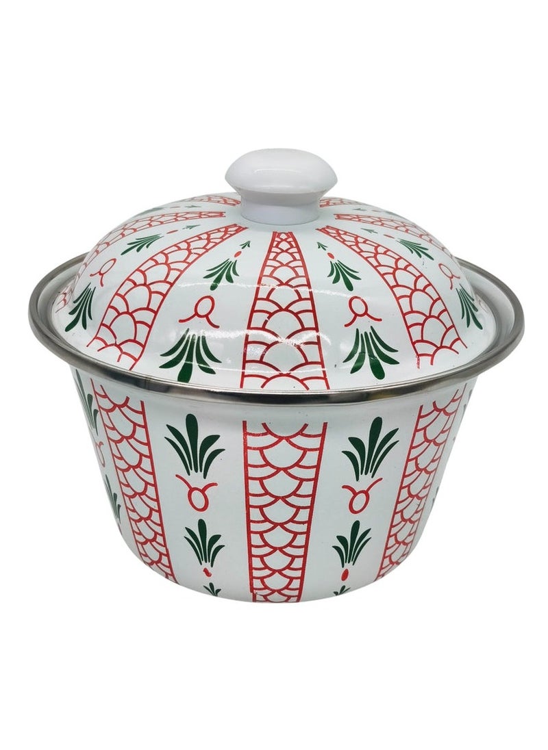 Simba SIMBA Enamel Date Bowl with Lid 18cm, Multicolour  - Image 1