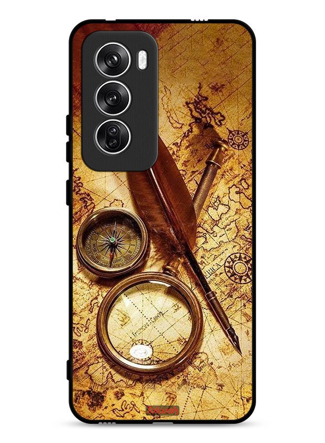 Tolwak Oppo Reno12 5G Protective Case Cover Vintage Compass - Image 1