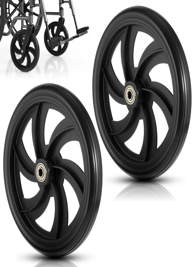 Xosjska 2 Pcs Replacement Wheelchair Wheels for Walkers Rollator Walker Pair of 7.5-Inch Replacement-Wheels Wheelchair Front Wheels Anti Slip Walker Rubber Replacement for Adults, Seniors - Image 2