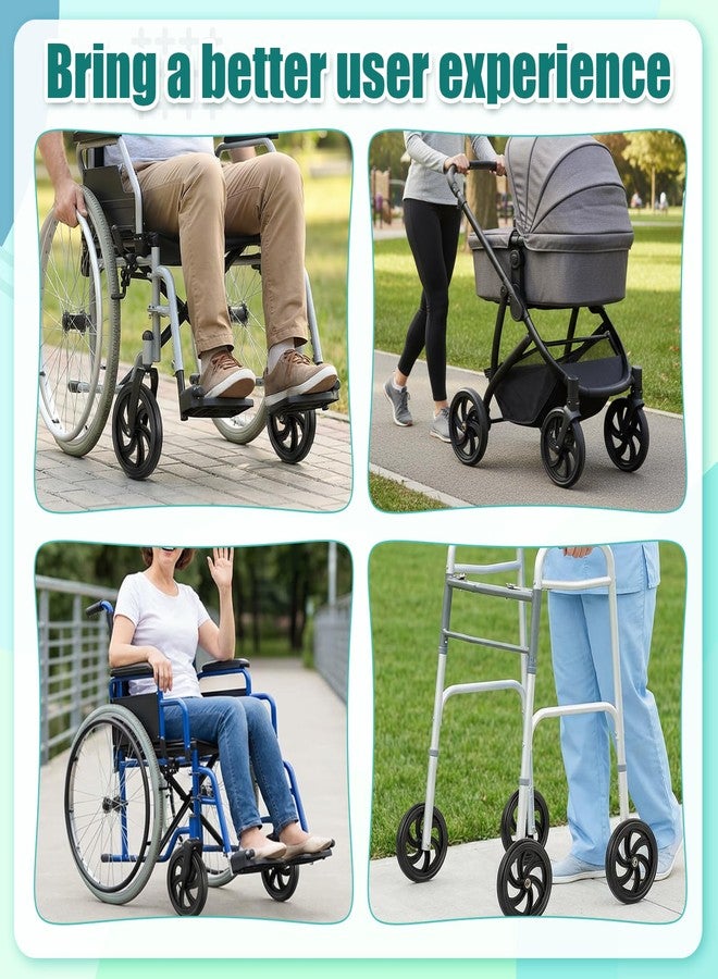Xosjska 2 Pcs Replacement Wheelchair Wheels for Walkers Rollator Walker Pair of 7.5-Inch Replacement-Wheels Wheelchair Front Wheels Anti Slip Walker Rubber Replacement for Adults, Seniors - Image 4