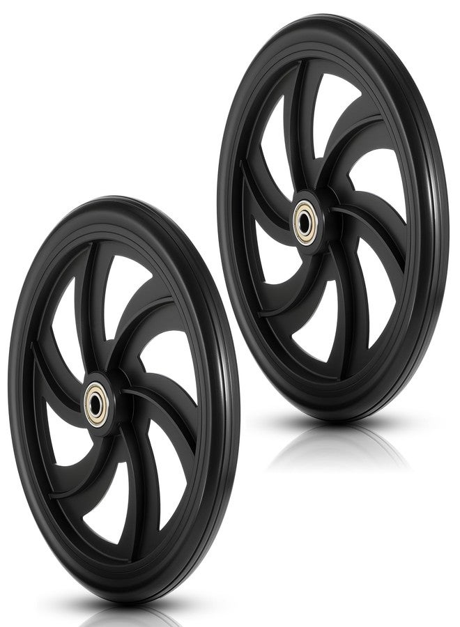 Xosjska 2 Pcs Replacement Wheelchair Wheels for Walkers Rollator Walker Pair of 7.5-Inch Replacement-Wheels Wheelchair Front Wheels Anti Slip Walker Rubber Replacement for Adults, Seniors - Image 1