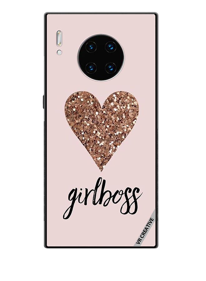 VR CREATIVE Protective Case Cover For Huawei Mate 30 Pro Girl Boss Golden Gloss Heart Design Multicolour - Image 1