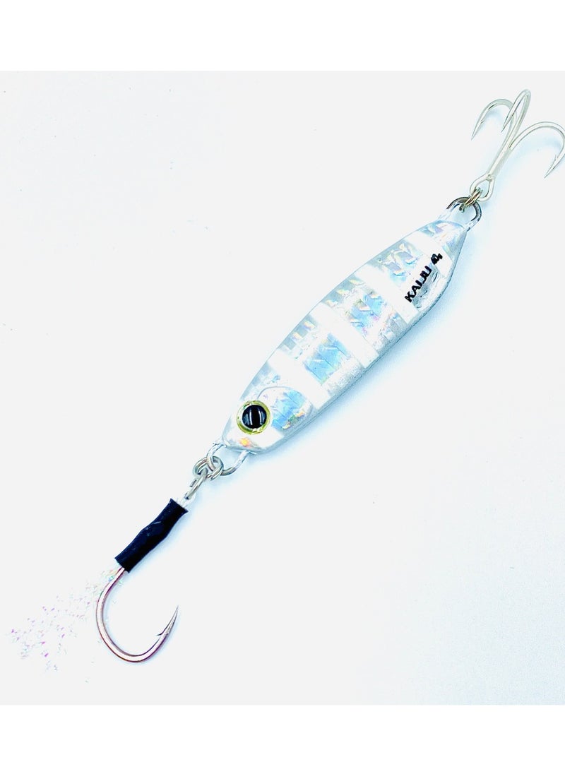 oakura Kaiju Silver Zebra Jig - 40G Weights, Extra Sharp Bkk Hook, 10 Mesmerizing Colors - Lightweight Gear For Epic Fishing Adventures  - Image 1