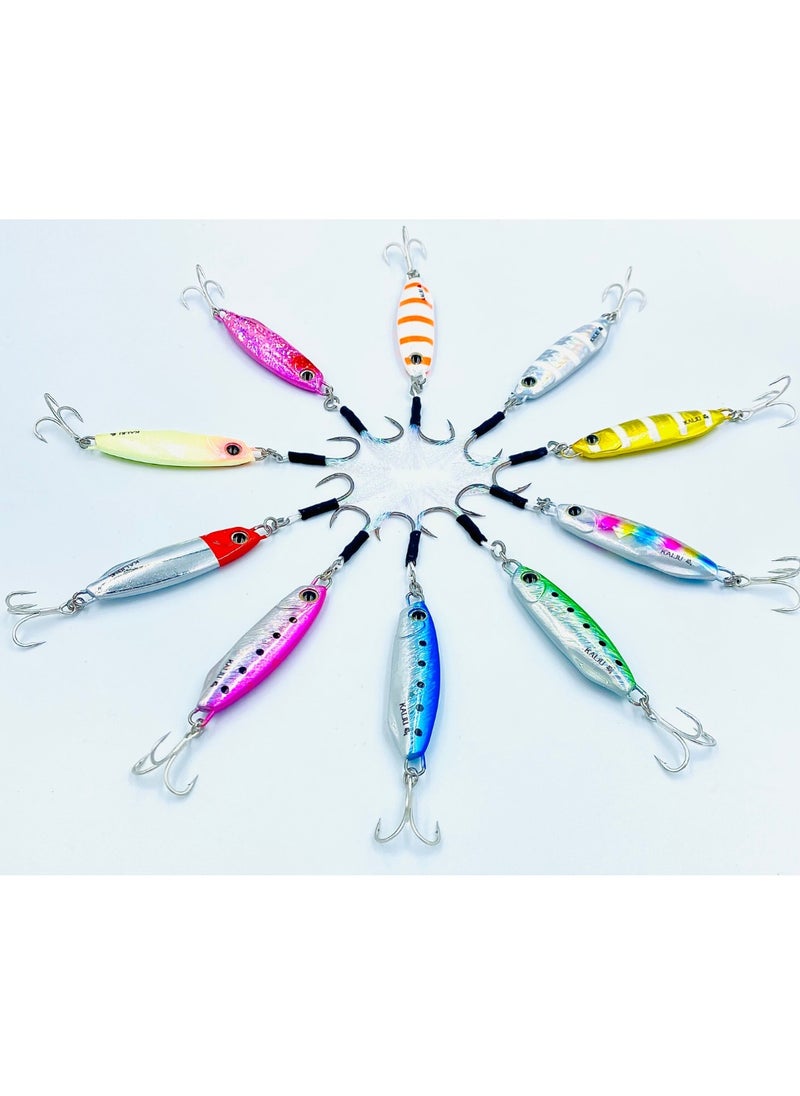 oakura Kaiju Silver Zebra Jig - 40G Weights, Extra Sharp Bkk Hook, 10 Mesmerizing Colors - Lightweight Gear For Epic Fishing Adventures  - Image 2