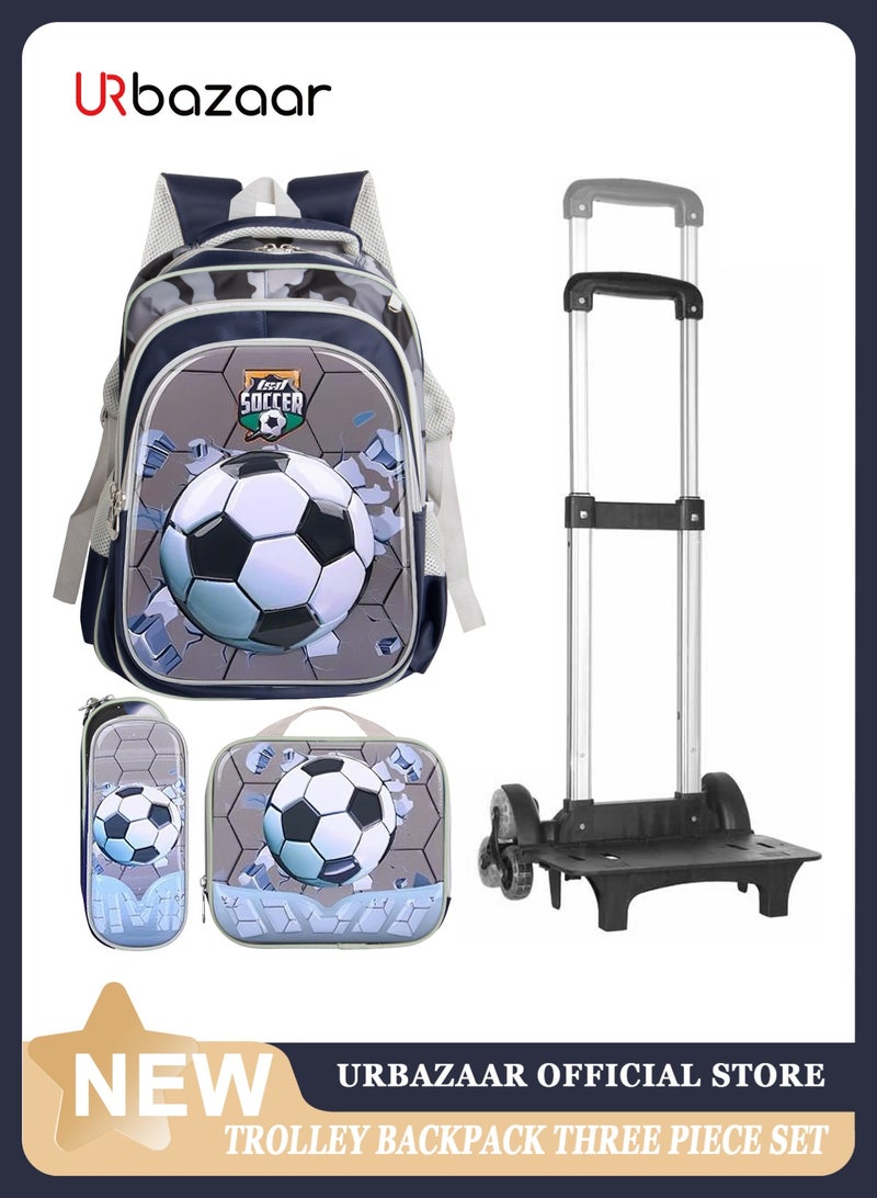 URbazaar Children School Bag Student Backpack with Reflective Strip Design & Padded Adjustable Shoulder Strap Large volume Waterproof Bookbag and for 3-10 Year Boys Girls Elementary Kindergarten(Football) - Image 1