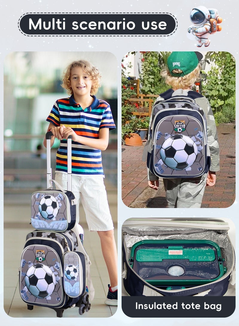 URbazaar Children School Bag Student Backpack with Reflective Strip Design & Padded Adjustable Shoulder Strap Large volume Waterproof Bookbag and for 3-10 Year Boys Girls Elementary Kindergarten(Football) - Image 5