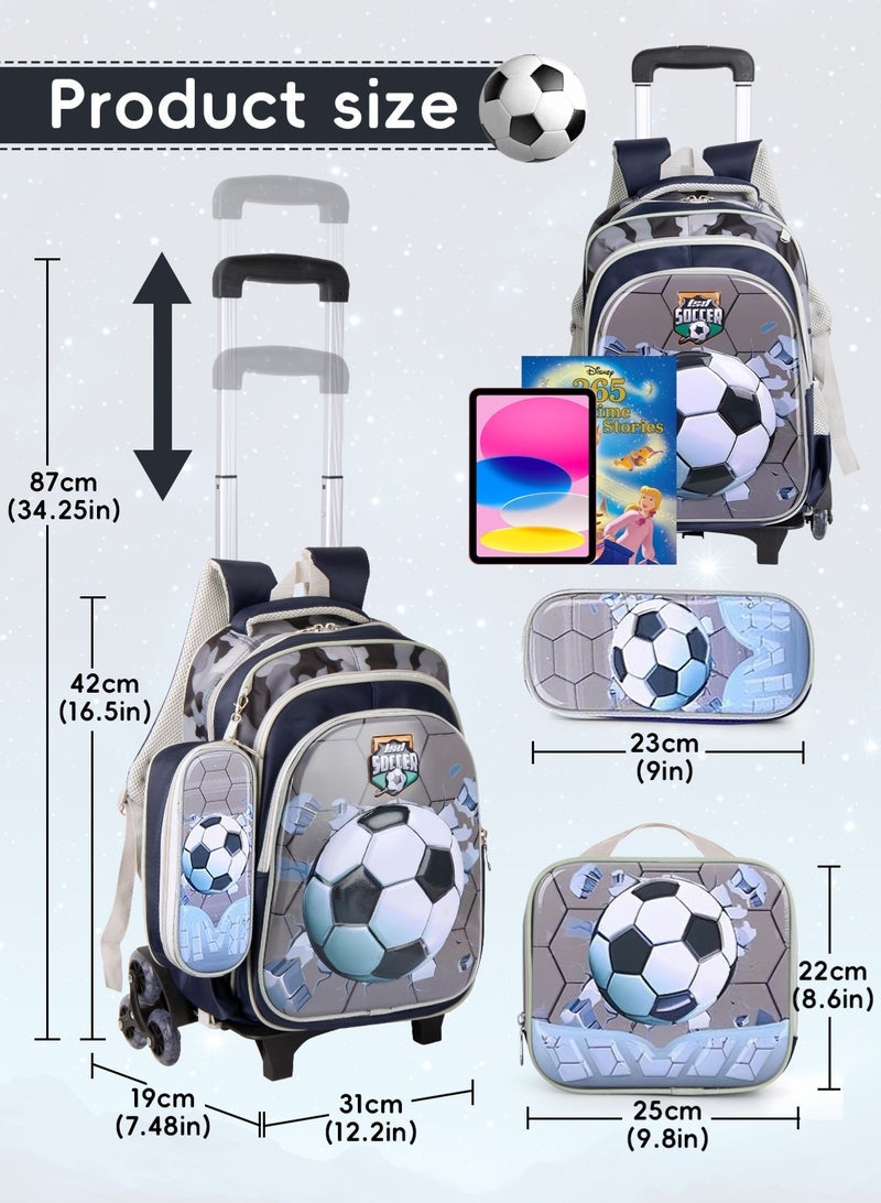 URbazaar Children School Bag Student Backpack with Reflective Strip Design & Padded Adjustable Shoulder Strap Large volume Waterproof Bookbag and for 3-10 Year Boys Girls Elementary Kindergarten(Football) - Image 2
