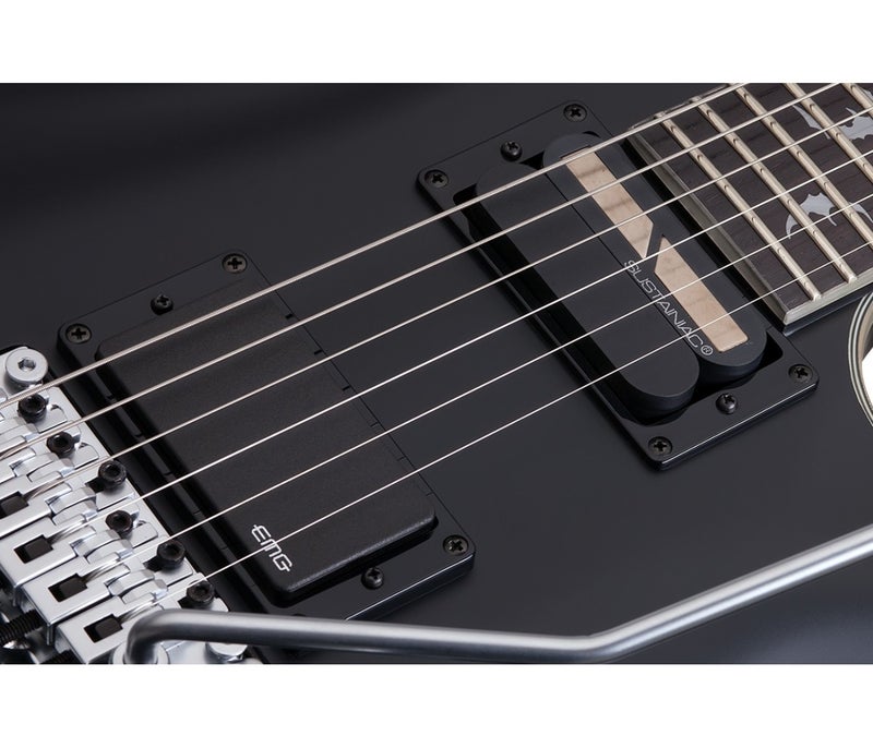 Schecter جيتار كهربائي شيكتر 1189 دامين بلاتينوم-6 FR S - أسود ساتان (SBK) - Image 4