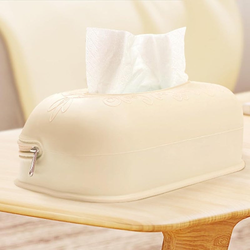 حامل صندوق المناديل السيليكوني الأزرق عالي المرونة من مادة غذائية درجة تزيين المنزل - Image 4